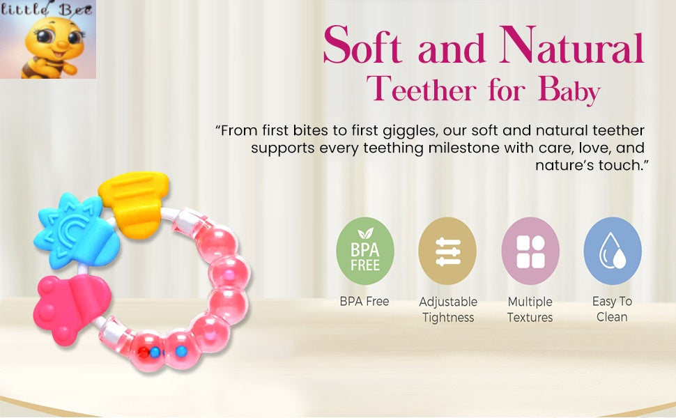 Baby Rattle Teething Toy – Soft, Natural & BPA-Free Silicone Teether for Infants