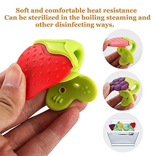 Little Bee® Silicon Baby Teething Toys for Newborn Infant BPA Free Natural Organic Nipple Teethers for Newborn Infant, Babies/Silicone Dental Care Teether