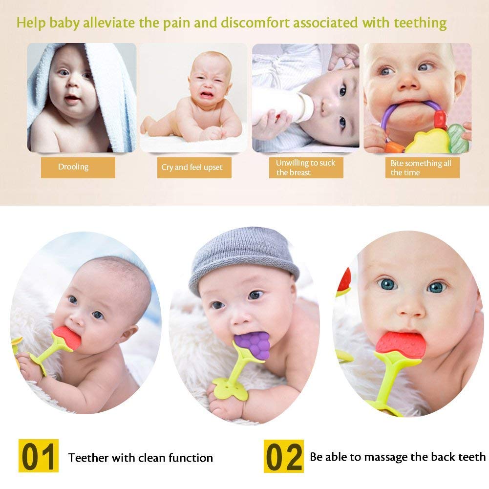 Little Bee® Fruit-Shaped Silicone Teether – BPA-Free, Natural & Organic, Safe for Newborns and Infants