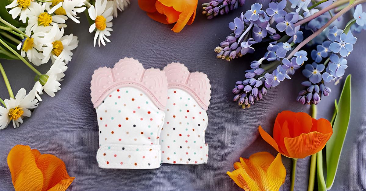 Little Bee Luxury Baby Teether Mittens β Silicone Teething Gloves for 3β36 Months | Adjustable, Washable, Chewable Mittens for Babies