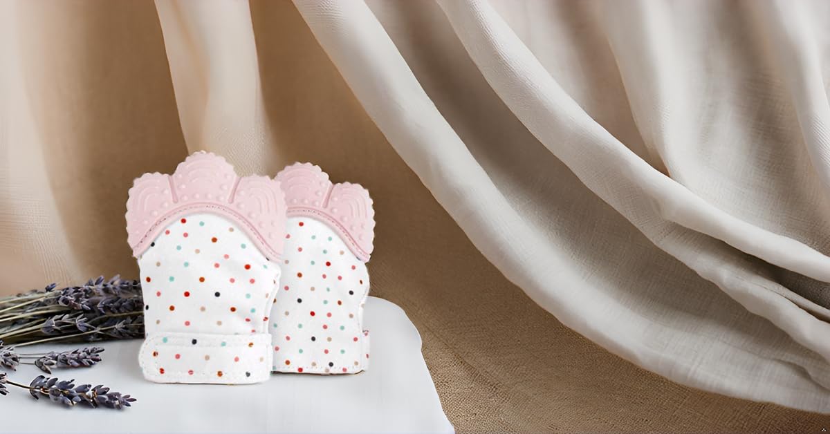 Little Bee Luxury Baby Teether Mittens β Silicone Teething Gloves for 3β36 Months | Adjustable, Washable, Chewable Mittens for Babies