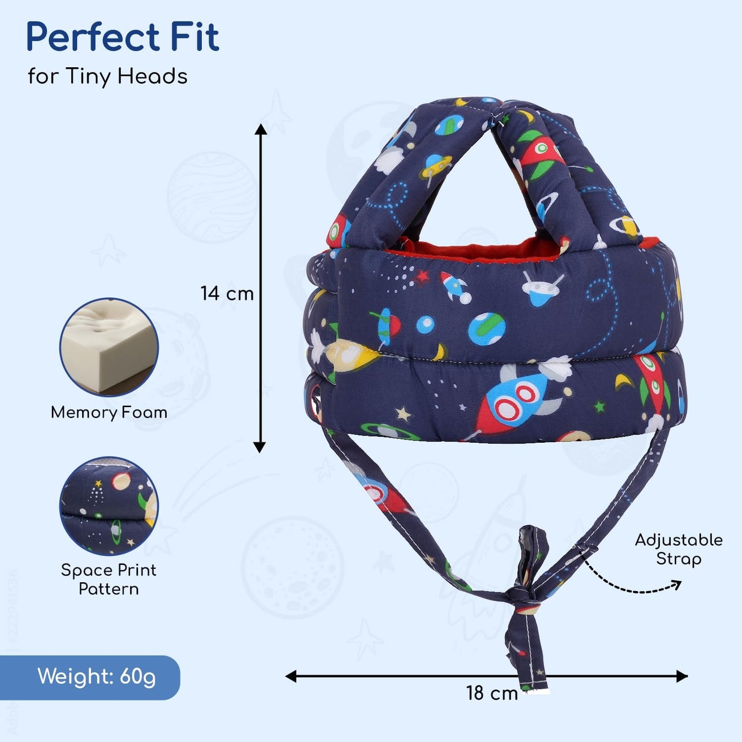 Little Bee® Baby Head Safety Helmet – Soft Protective Headgear for Crawling & Walking Infants