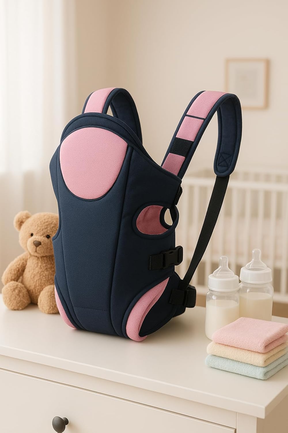 3-in-1 Rabbit Baby Carrier, Multifunctional Ergonomic, Breathable Adjustable Design for Newborns to Toddlers, 0-24 Months