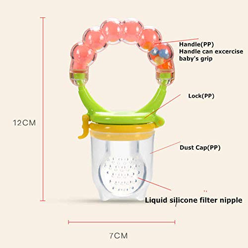 Little Bee® Organic Baby BPA-Free Silicone Nipple Food Nibbler with Rattle Handle – Safe Fruit Feeder for Infants
