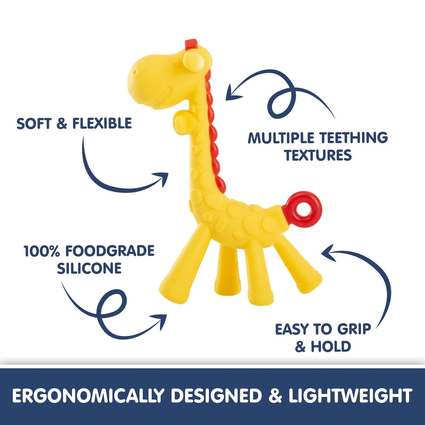 Little Bee Soft Silicone Giraffe Teether | BPA-Free Baby Teether | Safe Teething Toy for Infants & Toddlers (4 Months β 3 Years)