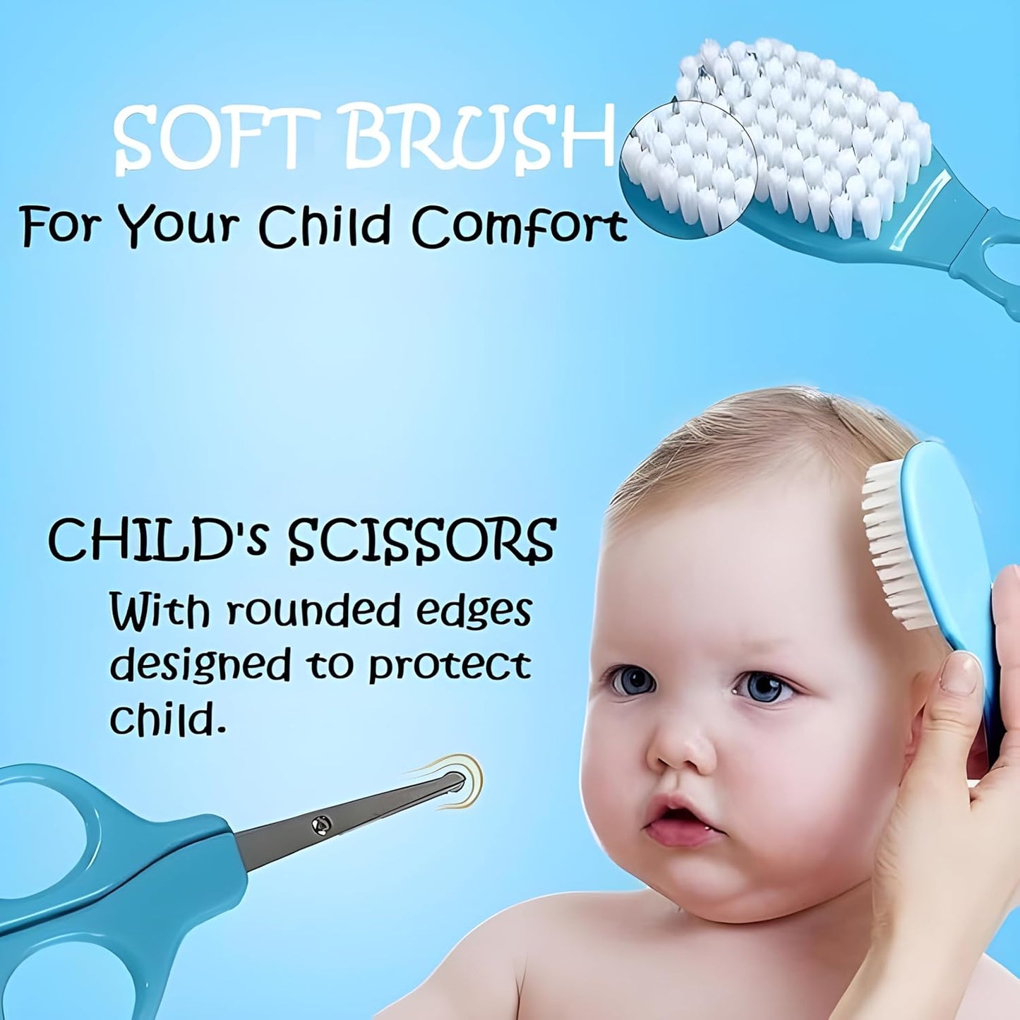 Little Bee 6-in-1 Baby Manicure & Grooming Kit – Nail and Hair Care Set for Newborns, Perfect Nursery Gift