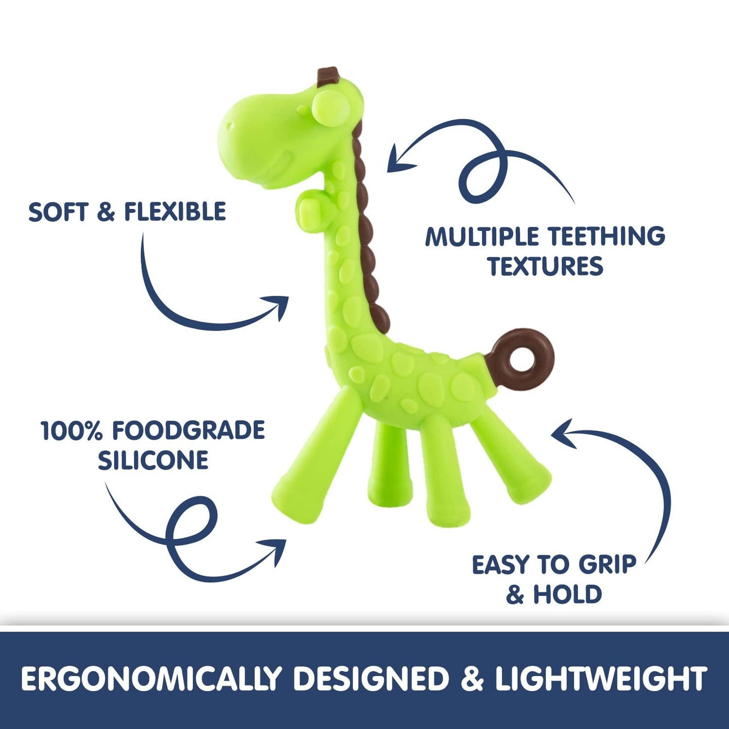 Little Bee Soft Silicone Giraffe Teether | BPA-Free Baby Teether | Safe Teething Toy for Infants & Toddlers (4 Months β 3 Years)