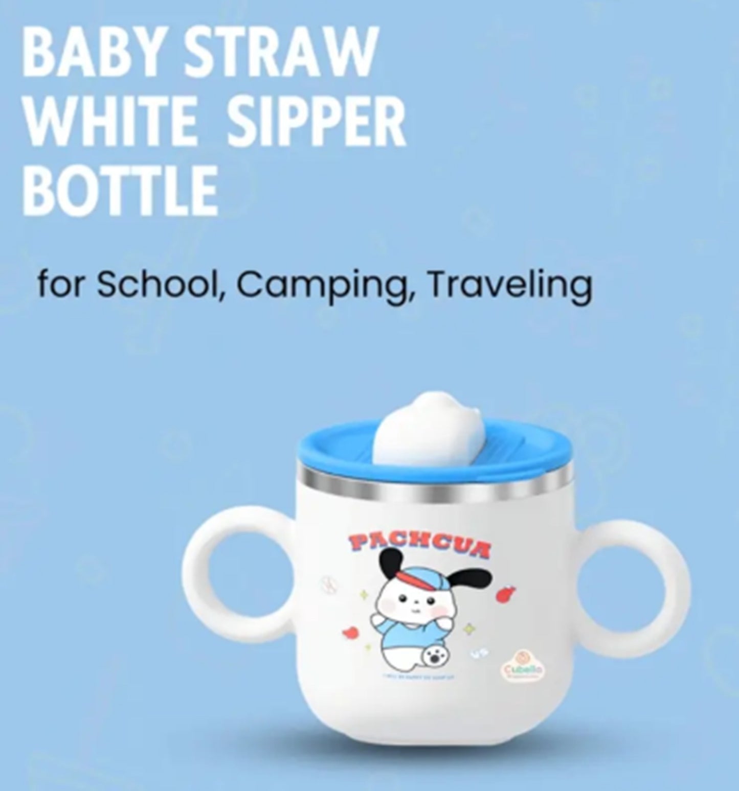 Stainless Steel Insulated Hot & Cold Baby Sipper Bottle with Handle - 280 ml | Anti Spill Milk Feeding Sippy Cup for Toddlers & Kids