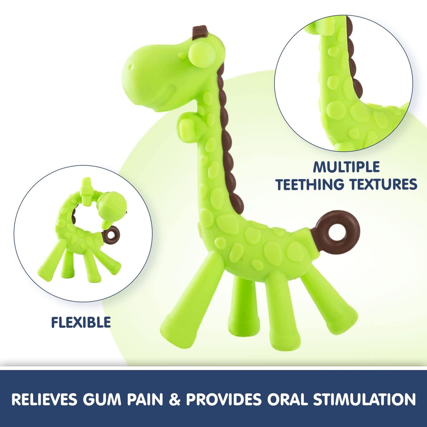 Little Bee Soft Silicone Giraffe Teether | BPA-Free Baby Teether | Safe Teething Toy for Infants & Toddlers (4 Months β 3 Years)