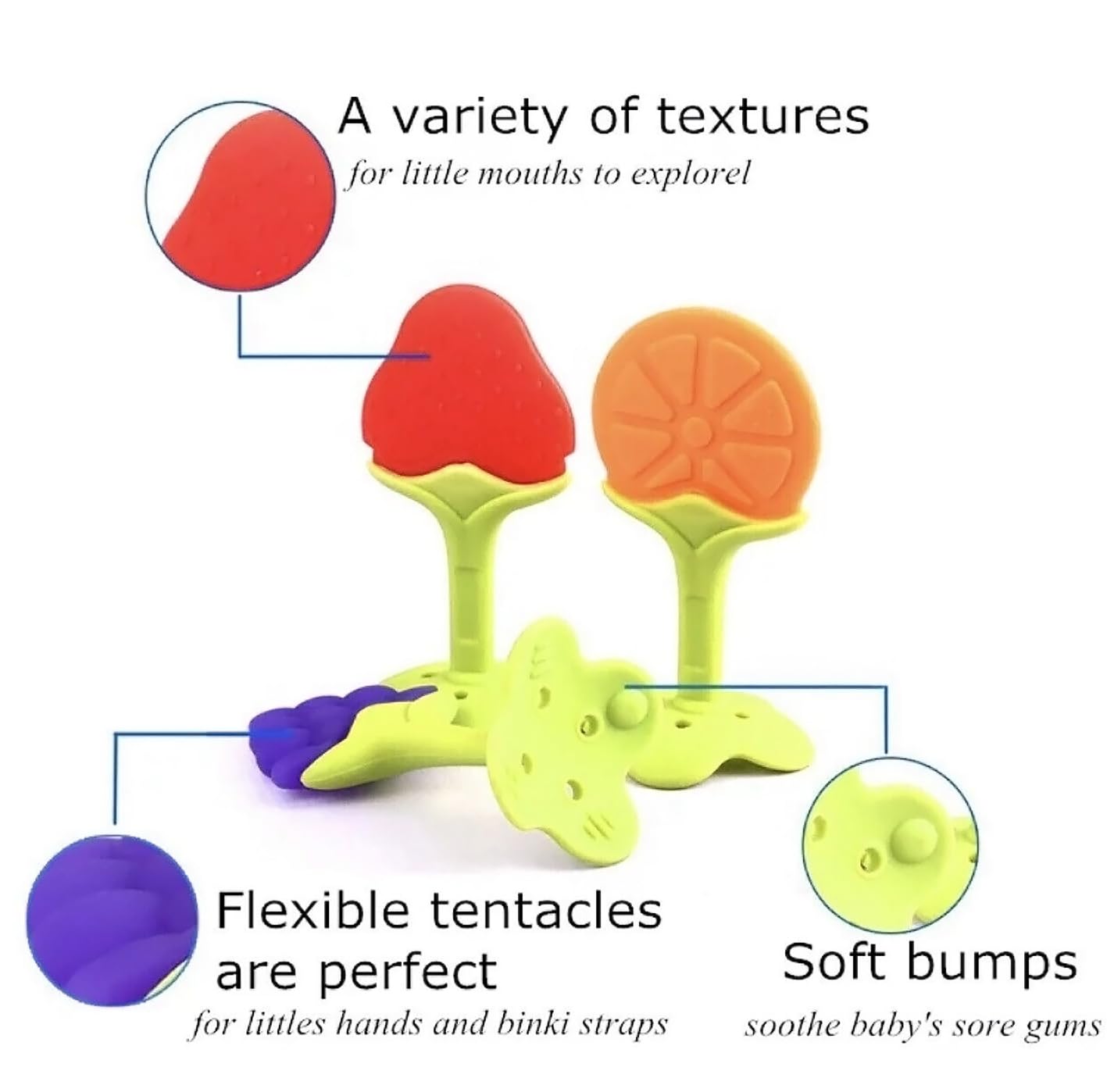 Little Bee® Silicone BPA Free Natural Organic Nipple Teethers for Newborn Infant, Babies (Pack of 2) (Mutlicolor)