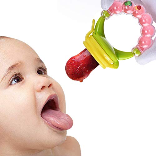 Little Bee® Organic Baby BPA-Free Silicone Nipple Food Nibbler with Rattle Handle – Safe Fruit Feeder for Infants