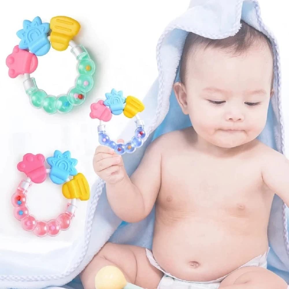 Baby Rattle Teething Toy – Soft, Natural & BPA-Free Silicone Teether for Infants