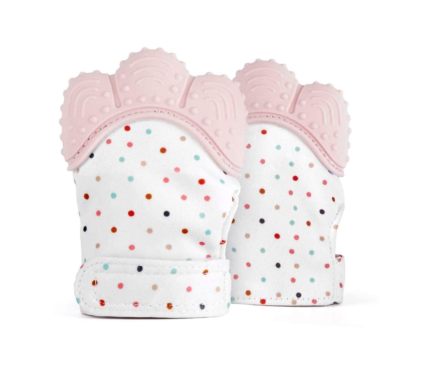 Little Bee Luxury Baby Teether Mittens – Silicone Teething Gloves for 3–36 Months | Adjustable, Washable, Chewable Mittens for Babies