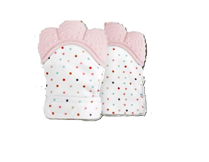 Little Bee Luxury Baby Teether Mittens – Silicone Teething Gloves for 3–36 Months | Adjustable, Washable, Chewable Mittens for Babies
