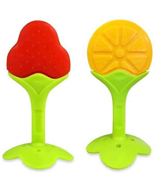 Little Bee® Silicon Baby Teething Toys for Newborn Infant BPA Free Natural Organic Nipple Teethers for Newborn Infant, Babies/Silicone Dental Care Teether (Combo of 2