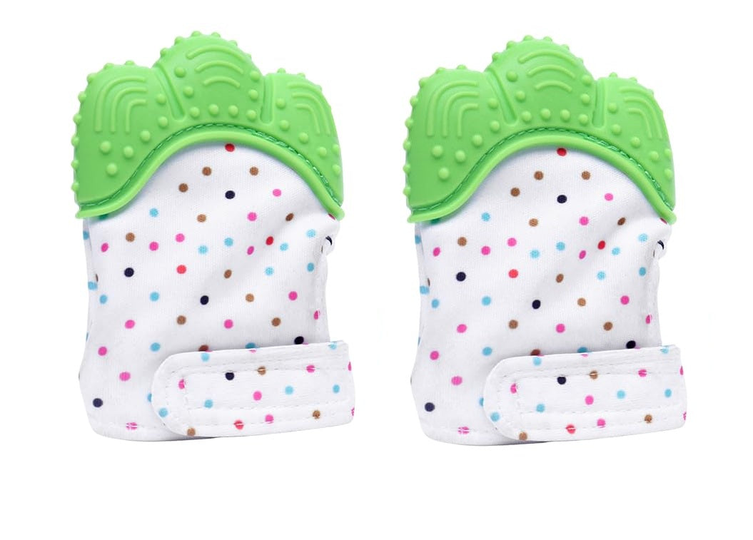 Little Bee Luxury Baby Teether Mittens – Silicone Teething Gloves for 3–36 Months | Adjustable, Washable, Chewable Mittens for Babies