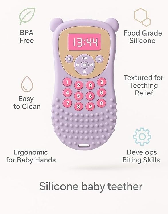 Little Bee® Silicone Remote Teether – Safe & Soothing Baby Teething Toy